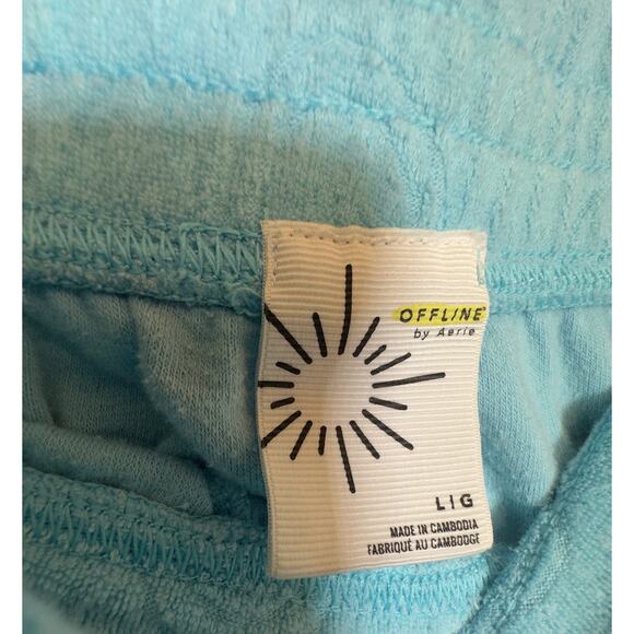 Offline by Aerie Smiley Face Blue Lounge Shorts - Size Large - Picture 4 of 4